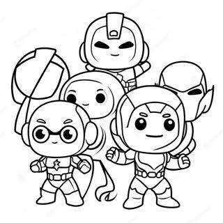 Schattig Chibi Avengers Team Kleurplaat 42483-33562