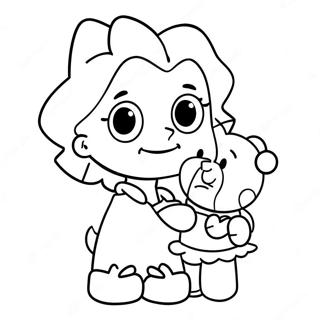 Schattige Maggie Simpson Met Een Teddybeer Kleurplaat 45644-36087