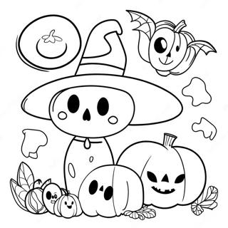 Halloween Doodle Kunst Kleurplaten