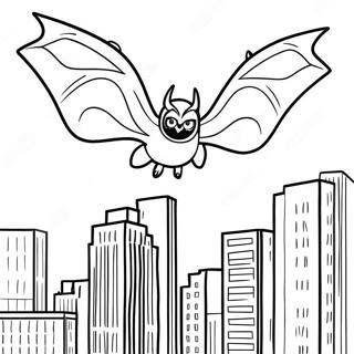 Mothman Vliegend Over De Stad Kleurplaat 46444-36714