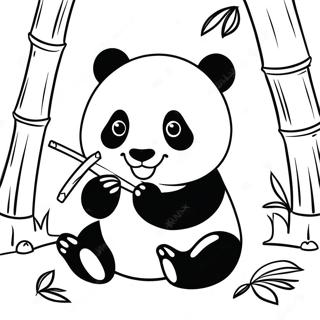 Schattige Panda Die Bamboe Eet Kleurplaat 48464-38326