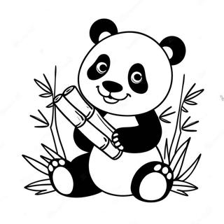 Schattige Panda Die Bamboe Eet Kleurplaat 48464-38328