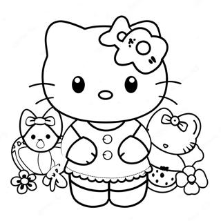 Hello Kitty Met Vrienden Kleurplaat 48544-38392