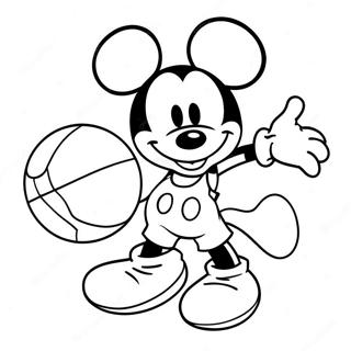 Mickey Mouse Basketbal Kleurplaten