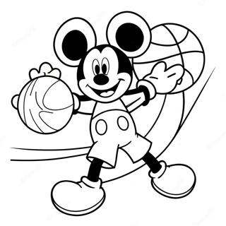 Mickey Mouse Basketbal Kleurplaat 48943-38702