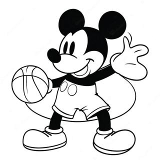 Mickey Mouse Basketbal Kleurplaat 48943-38704