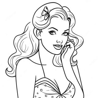 Retro Pin Up Modellen Kleurplaat 49934-39499