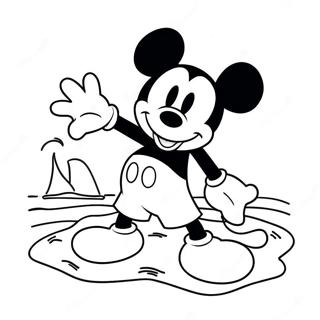 Mickey Mouse Strandplezier Kleurplaat 50944-40289