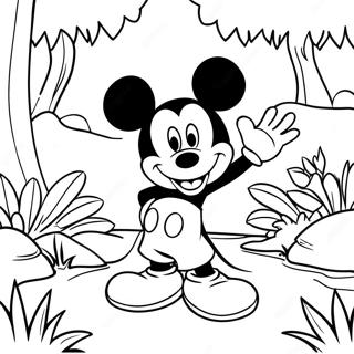 Mickey Mouse In Een Jungle Setting Kleurplaat 51144-40449