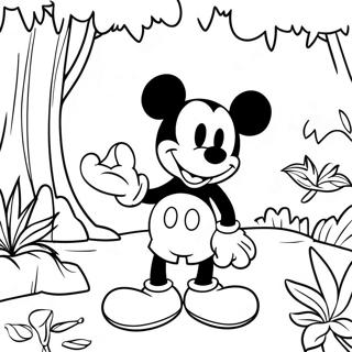 Mickey Mouse In Een Jungle Setting Kleurplaat 51144-40452