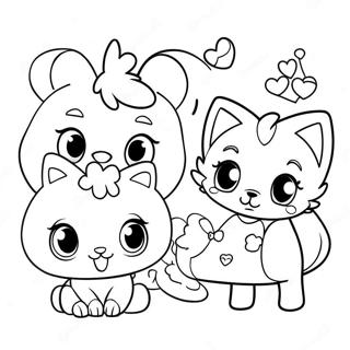 Schattige Jewelpet Vrienden Kleurplaat 51674-40873