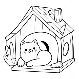 Gezellig Kattenhuis Kleurplaat 51833-41009