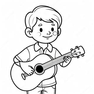 Jongen Met Ukelele Kleurplaat 52543-41561