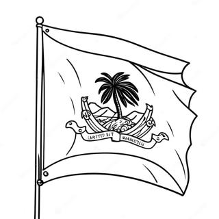 Haïti Vlag Kleurplaten