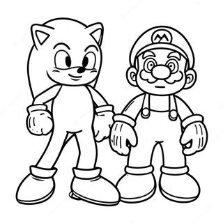 Sonic En Mario Kleurplaat 5330-4234