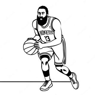 James Harden Dribbelen Met Basketbal Kleurplaat 53463-42289