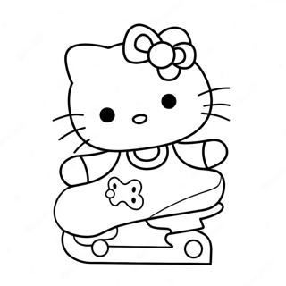 Schaatsen Hello Kitty Kerst Kleurplaten