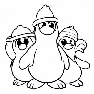 Kleurrijke Club Penguin Personages Kleurplaat 54144-42846