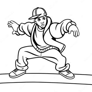 Hip Hop 90s Breakdancer Kleurplaat 54604-43202