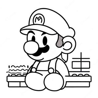 Kleurplaat Van 8 Bit Mario 5490-4357