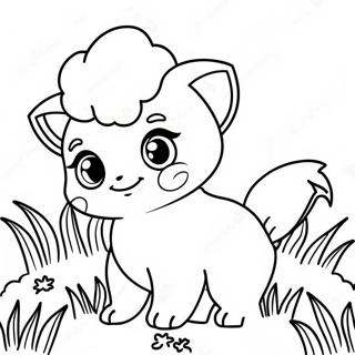 Schattige Vulpix Die In Het Gras Speelt Kleurplaat 55814-44153