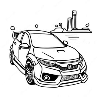 Honda Civic Type R Kleurplaten