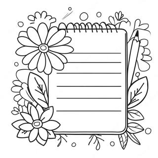 Schattige Planner Met Bloemen Kleurplaat 56504-44716