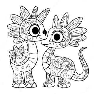 Kleurrijke Alebrijes Uit Coco Kleurplaat 56684-44853