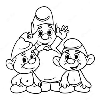 Gelukkige Smurf Familie Kleurplaat 5681-4531