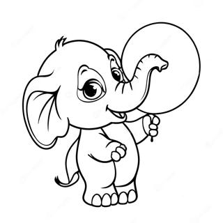 Baby Olifant Speelt Met Ballonnen Kleurplaat 57073-45153