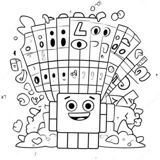 Kleurige Numberblocks 100 Vrienden Kleurplaat 57124-45208