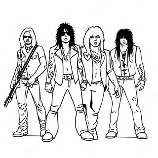 Motley Crue Rockband Kleurplaat 57484-45489