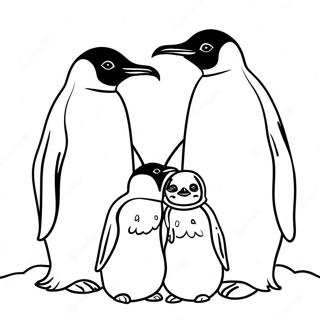 Schattige Keizer Pinguin Familie Kleurplaat 58244-46085