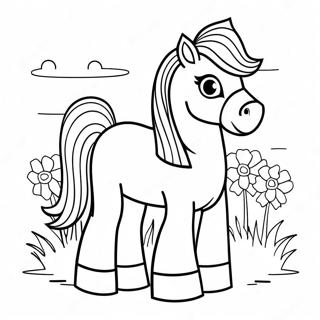 Schattig Minecraft Paard Met Bloemen Kleurplaat 58664-46430