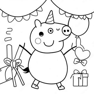 Peppa Pig Verjaardagsviering Kleurplaat 58803-46517