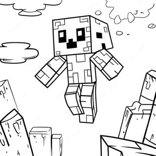 Minecraft Ghast Zwevend In De Lucht Kleurplaat 60003-47474