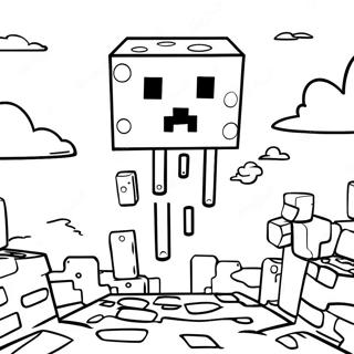 Minecraft Ghast Zwevend In De Lucht Kleurplaat 60003-47475