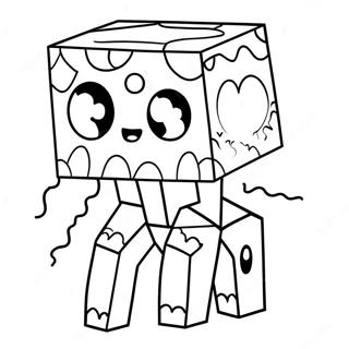 Schattige Minecraft Ghast Met Grote Ogen Kleurplaat 60004-47485