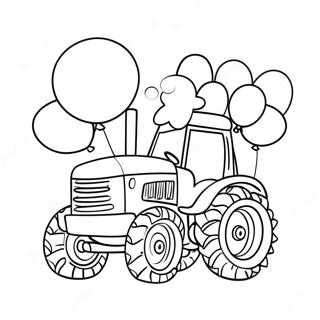 Schattige Verjaardag Tractor Met Ballonnen Kleurplaat 60374-47777