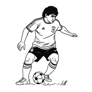 Maradona Dribbelen Met Een Voetbal Kleurplaat 61094-48343