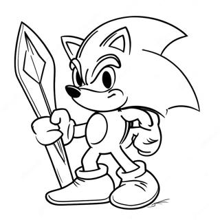 Sonic De Egel Met Excalibur Kleurplaat 61244-48479