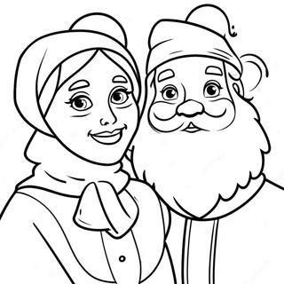 Kerstman En Mevrouw Claus Kleurplaten