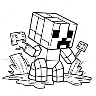 Minecraft Mutant Creeper Kleurplaat 62253-49249