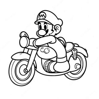 Mario Op Kleurige Motor Kleurplaat 62423-49413