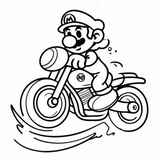 Mario Op Motorfiets Kleurplaten