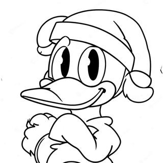 Donald Duck In Een Kerstmuts Kleurplaat 62444-49417