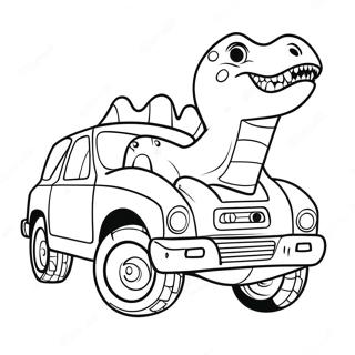 Dinoauto Kleurplaten