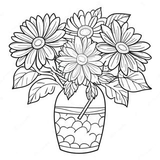 Mooie Chrysant Boeket Kleurplaat 63134-49949