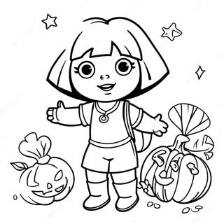 Dora Halloween Kleurplaten