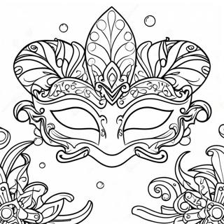 Mardi Gras Masker Kleurplaten